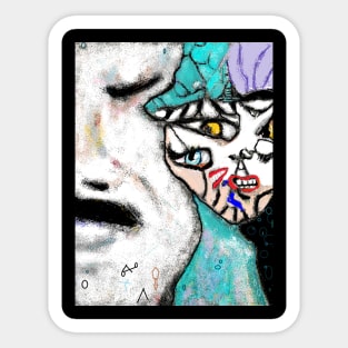 Woman Of Many Faces, Mask Sticker